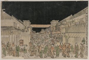 Noční scéna, Ulice divadel od Unknown artist
