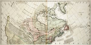 Severní Amerika, asi 1765 (kolorovaná rytina) od Unknown artist