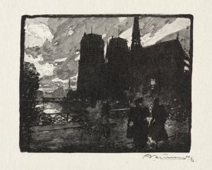 Notre Dame, večer od Unknown artist