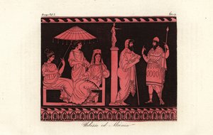 Odysseus bavil Alcinosem, vládcem Fajáků na ostrově Scheria od Unknown artist