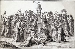 Nabídky učiněné ženami bohu Priape (Priapos), asijskému bohu feconditu, který přišel do Řecka. Místo uctívání Lampsaque. od Unknown artist