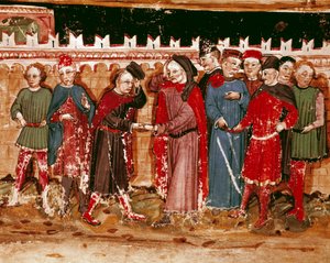 Úředníci Miniaturní gabelle z rukopisu (paní H V-5) „Codex de Privileges““ od Unknown artist