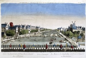 Dům sirotků a most Amstel v Amsterdamu - optický pohled od Unknown artist