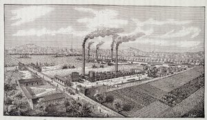 Přehled závodu na rafinaci ropy pana Deutsche v Pantinu (Seine) od Unknown artist