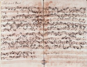 Strana předehry v C v Dobře temperovaném klavíru od Johanna Sebastiana Bacha od Unknown artist