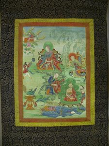 Malovaný prapor (thangka) ze sady sedmi praporů na počest Gajadhary, sakja pandita z Indie od Unknown artist