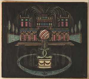 Palác a fontána od Unknown artist