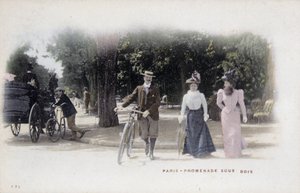 Paříž, promenáda sous bois - pohlednice, konec 19. století od Unknown artist