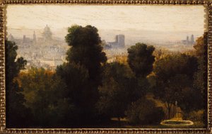 Paříž při pohledu z výšin Belleville; kolem roku 1840, dnešní 19. obvod, v roce 1840 (olej na plátně) od Unknown artist