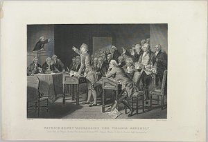 Projev Patricka Henryho ve virginském shromáždění od Unknown artist