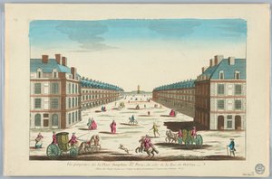 Peep-show, perspektivní pohled na Place Dauphine v Paříži, ze strany Rue de Harlay, č. 162 od Unknown artist
