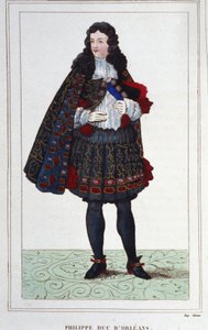 Filip II., vévoda z Orléans, Chartres, Valois, Nemours a Montpensier (1674-1723). Regent Francie od roku 1715 do roku 1723. Rytina z roku 1830. od Unknown artist