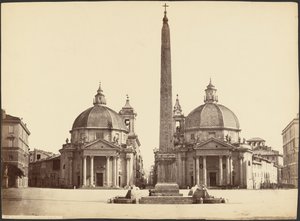 Piazza del Popolo od brány (Řím) od Unknown artist