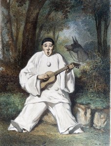 Pierrot hraje na kytaru - n.d., konec 19. století od Unknown artist