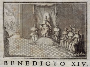 Papež Benedikt XIV. (1740-1758) v „Análech řádu kazatelů“ od Thomas-Mary Mamachi, Řím od Unknown artist