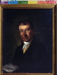Portrét skladatele Dmitrije Bortnianského (1751-1825) (Portrét skladatele Dmitrije Bortninanského). Anonymní malování. Olej na plátně, 26,3 x 20,7 cm, konec 18. století. Klasicismus. Státní ústřední muzeum divadla A. Bakhrushina, Moskva. od Unknown artist