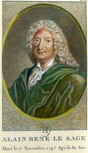 Portrét Alaina René Lesage (Alain-Rene Le Sage) (1668-1747) francouzský spisovatel. Rytina 18. století. Soukromá sbírka od Unknown artist