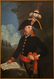 Portrét Andre Massena (1758-1817, vévoda z Rivoli a princ z Esslingu, Marechal of Empire), v uniformě divizního generála. Anonymní obraz, olej na plátně 1796, portrét od Unknown artist