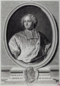 Portrét Armanda Gastona Maximiliena, kardinála de Rohan (1674-1749) Rytina Paříže 18. století, Musee Carnavalet od Unknown artist