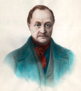 Portrét Auguste Comte (1798 - 1857), francouzský filozof. Rytina 19. století. Soukromá sbírka. od Unknown artist