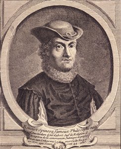 Portrét Barucha Spinozy (1632-1677), holandského filozofa, známého také jako Bento de Espinosa nebo Benedictus de Spinoza nebo Benoit de Spinoza. Rytina 18. století. od Unknown artist