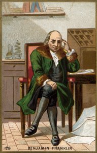 Portrét Benjamina Franklina (1706 - 1790), amerického politika, památníka, pamfletáře a fyzika. od Unknown artist