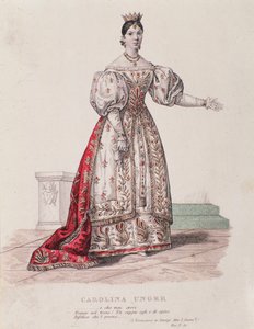 Portrét Caroline Ungher (Unger) vystupující v I Normanni a Parigi (rytina) od Unknown artist