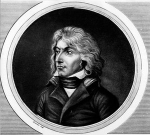 Portrét Charlese Jean - Baptiste Bernadotte (1763-1844), marechal Francie, král Karel XIV. švédský a norský. rytina v „“ Kompletní sbírka historických obrazů francouzské revoluce, ve třech svazcích.“ 1804. od Unknown artist