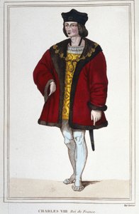 Portrét Karla VIII. (1470 - 1498), francouzského krále, rytina z roku 1830 od Unknown artist