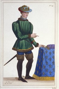 Portrét Karla VII. (1403 - 1461), francouzského krále, rytina z roku 1830 od Unknown artist