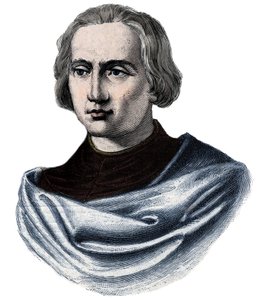 Portrét Kryštofa Kolumba (Christopher Columbus, Cristoforo Colombo, Cristobal Colon) (1451-1506) Rytina 19. stol. od Unknown artist