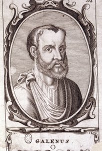 Portrét Clauda Galiena (Klaudios Galenos nebo Claudio Galeno nebo Claudius Galenus nebo Galen, v. 131 - v. 201), řeckého lékaře. 18. století rytina. od Unknown artist