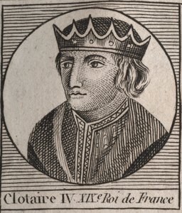 Portrét Clothaire (Clothaire) IV (asi 685-719), krále australských franků v letech 717 až 719 - Chlothar IV (nebo Chlotar) král Franků - rytina z „“Instruction sur l