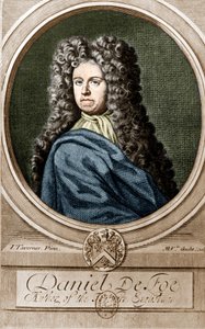 Portrét Daniela de Foe nebo Defoe (1660 - 1731), anglického spisovatele a novináře, autora románu „Robinson Crusoe“. od Unknown artist