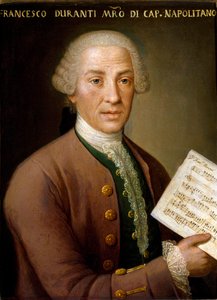 Portrét Francesca Duranteho (1684-1755), varhaníka a mistra neapolské kaple Anonymní obraz. Bologna 18. století, Občanské hudební bibliografické muzeum od Unknown artist
