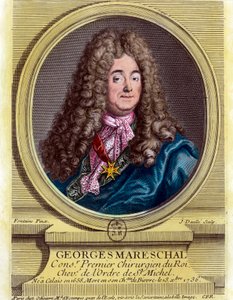 Portrét Georgese Marechala (1658 - 1736), prvního chirurga krále v letech 1703 - 1719. Rytina z 18. století. Soukromá sbírka. od Unknown artist