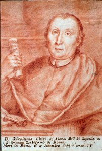 Portrét Girolama Chiti di Siena (1679-1759) italský kapellmeister (mistr kaple) Rytina. 18. století. Bologna, Muzeum občanského muzea od Unknown artist