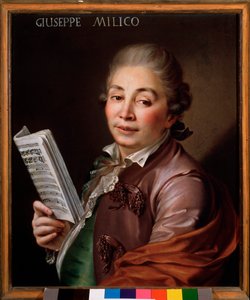 Portrét Giuseppe Millica (1737-1802) italský kastrát Anonymní obraz. Bologna z 18. století, občanské hudební muzeum od Unknown artist