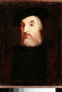 Portrét Hernana CORTESA (1485-1547), španělského dobyvatele Mexika. Anonymní malování. Madrid, Národní knihovna. od Unknown artist
