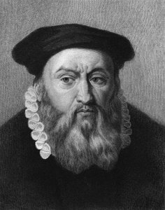 Portrét Jeana Calvina (1509 - 1564), francouzského náboženského reformátora a spisovatele - v „Histoire des Français““ od Lavallée, rytina, n.d. od Unknown artist