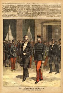 Portrét Jeana Casimira-Perriera (Casimir Perrier, Casimir Perrier, Casimir-Perrier) (1847-1907), nového prezidenta Poslanecké sněmovny. Rytina v „“ Le petit journal““ 28.1.1893. Selva sbírka. od Unknown artist