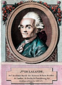 Portrét Jean Jerome Lefrancois de Lallande (1732 - 1807), francouzský astronom. Rytina 18. století. Soukromá sbírka. od Unknown artist