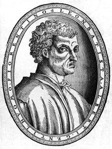 Portrét Léona Battisty Albertiho (1404 - 1472), italského humanisty a architekta, sd rytina. od Unknown artist