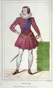Portrét Ludvíka XIII. (1601 - 1643), francouzského krále, rytina z roku 1830 od Unknown artist