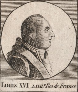Portrét Ludvíka XVI. (1754-1793), francouzského krále v letech 1774 až 1791, poté francouzského krále v letech 1791 až 1792 - Ludvíka XVI. krále francouzského a navarrského v letech 1774 až 1791, poté francouzského krále v letech 1791 až 1792 - rytina z „I od Unknown artist