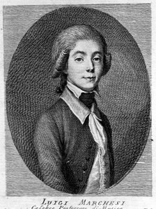Portrét Luigiho Marchesiho (1754 - 1829) italský kastrát. od Unknown artist
