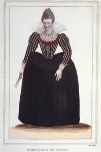 Portrét Markéty z Valois, známé jako královna Margot (1553 - 1615), královna Navarra, první manželka Jindřicha IV. rytina z roku 1830 od Unknown artist