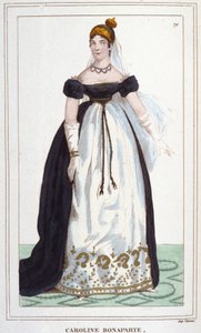 Portrét Marie-Annonciade známé jako Caroline Bonaparte (1782-1839), princezna Murat, královna Neapole. Rytina z roku 1830 od Unknown artist