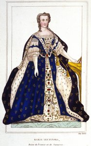 Portrét Marie Leczinské, královny Francie (1703-1768) (Leczinska; Leszka; Leszinske). Rytina z roku 1830. od Unknown artist