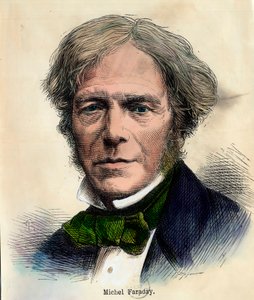Portrét Michela Faradaya (1791 - 1867) anglický fyzik. Rytina 19. století. Soukromá sbírka. od Unknown artist